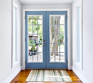 blue double door