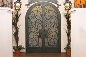 wood and iron double door